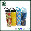 Pyrex glass water bottle with fring coating design